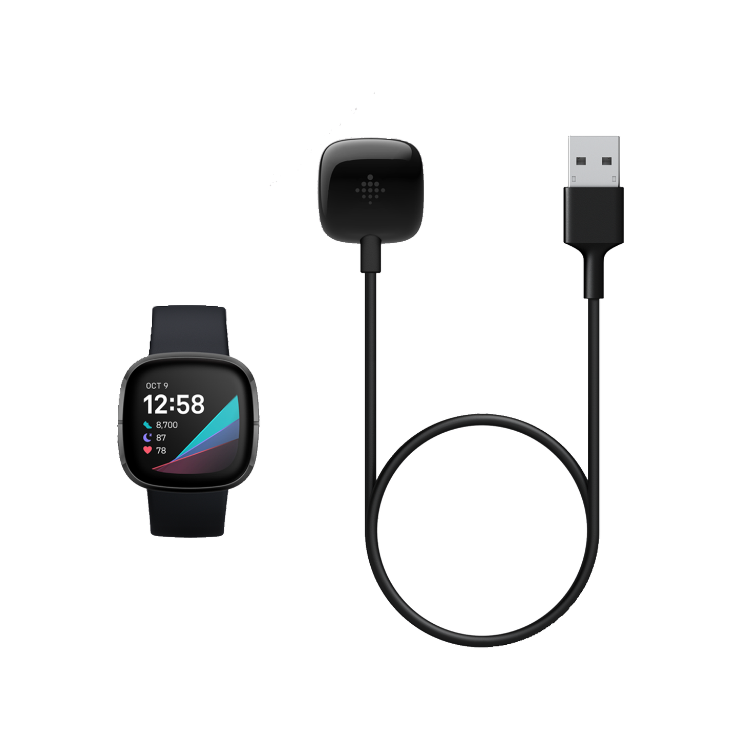 Google Fitbit Sense 2、Sense、Versa 4、Versa 3 用 - 充電ケーブル